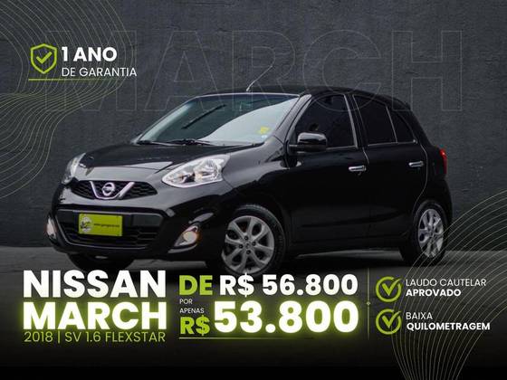 NISSAN MARCH 1.6 SV 16V FLEX 4P MANUAL NISSAN MARCH 1.6 SV 16V FLEX 4P MANUAL